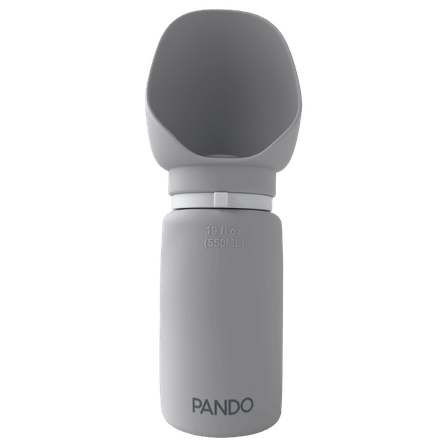 ขวดน้ำสำหรับสัตว์เลี้ยง PANDO ซิลิโคนพับได้ สีเทา_0